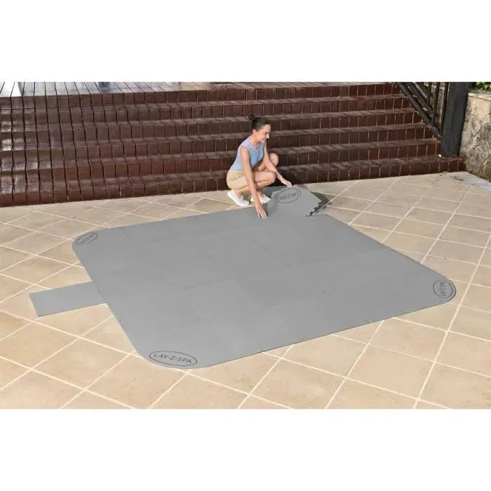 Bestway Alfombra de suelo para spa Lay-Z-Spa cuadrada o redonda 196 x 196 cm