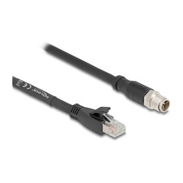 DeLOCK Cable de red M12 X-codificado 8 pines a RJ45 Cat.5e S/FTP 3 m Negro