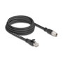 DeLOCK Cable de red M12 X-codificado 8 pines a RJ45 Cat.5e S/FTP 3 m negro