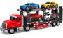 Jugatoys Camion Portacoches con coches, luces y sonidos escala 1:24