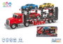 Jugatoys Camion Portacoches con coches, luces y sonidos escala 1:24