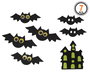 Set Decorativo Halloween Murciélagos y Castillo 7 Piezas