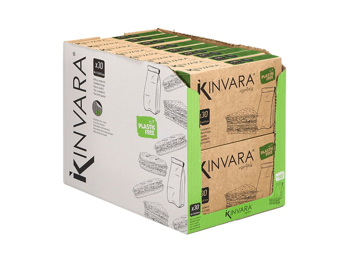 Kinvara Bolsa Papel Sandwich 30 Unidades 14 x 21 cm Kraft (Set de 18)