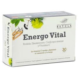 BETULA Energo Vital 30 Cápsulas - Suplemento Adaptogénico con Rodiola, Cordyceps y Vitamina C para Reducir Cansancio y Fatiga