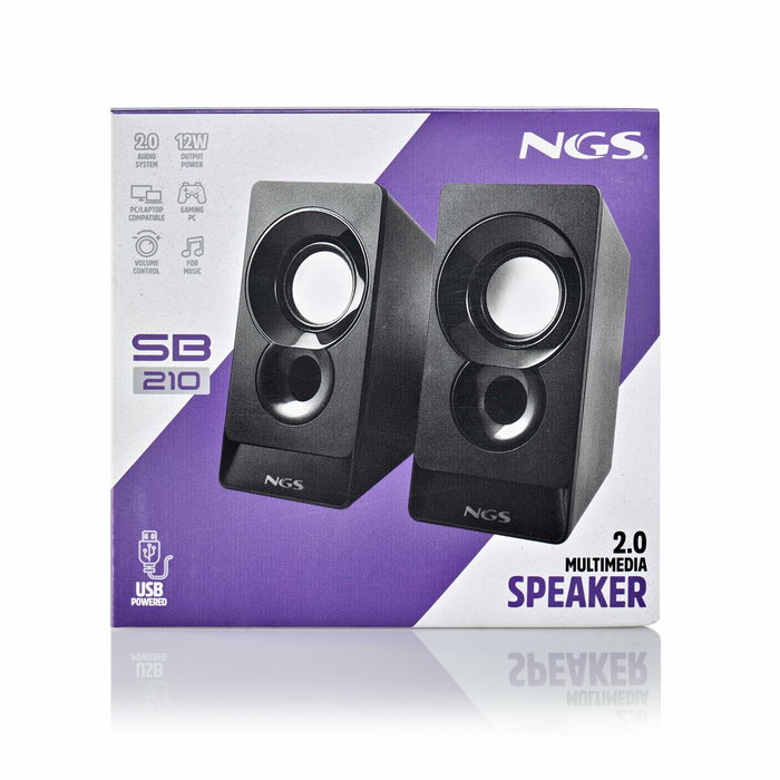 NGS SB210 Altavoces Multimedia 2.0 USB 12W Negro