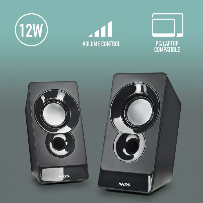 NGS SB210 Altavoces Multimedia 2.0 USB 12W Negro