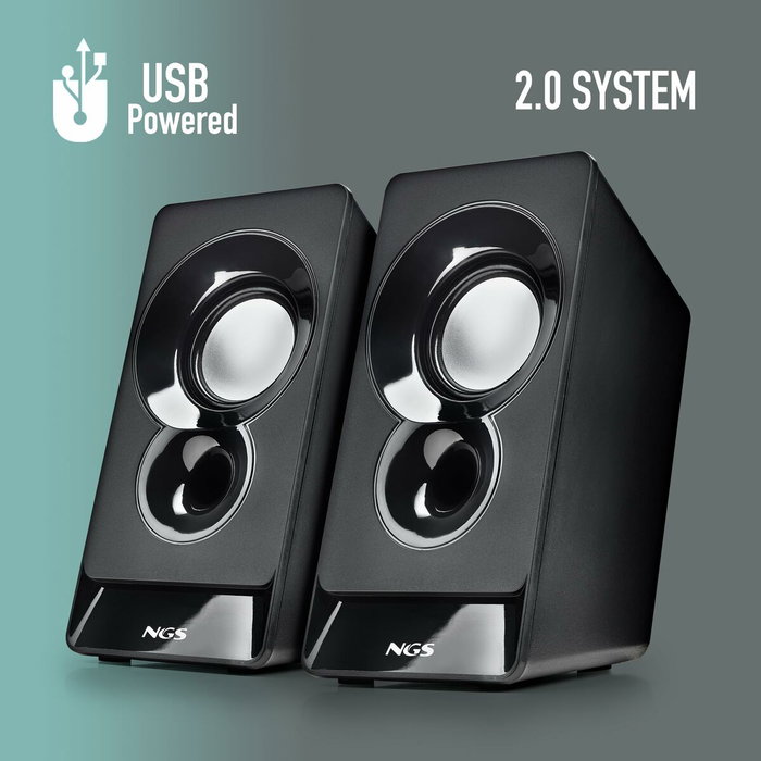 NGS SB210 Altavoces Multimedia 2.0 USB 12W Negro