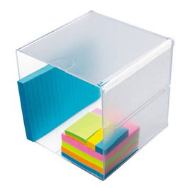 Deflecto 350401 Organizador Modular Hueco Transparente Cristalino Apilable para Oficina