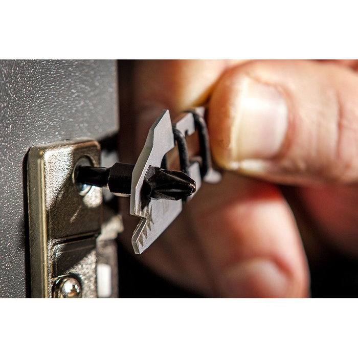 True Multiherramienta 12 en 1 Sharkey con 6 Destornilladores, Abrebotellas, Abrelatas, Sierra, Barra de Palanca y Lima - Herramienta Multiusos Compacta