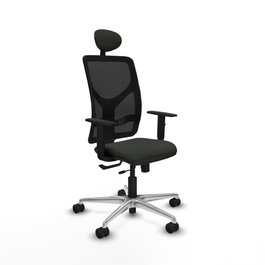 PIQUERAS Y CRESPO Silla de oficina Motilla con mecanismo Sincro/Traslack, Negro