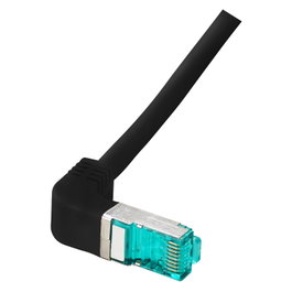 EFB Elektronik MK6001W.0,25B Patchkabel RJ45 Cat6a S/FTP 0,25m Negro con conector angular