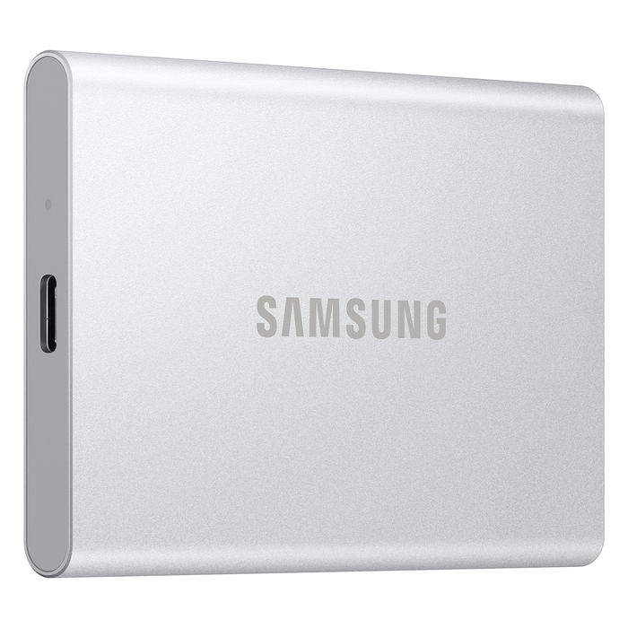 Samsung MU-PD2T0G/WW SSD Portable T7, 2 TB, USB-C 3.2 Gen 2 (1050 MB/s), Plata, Aluminio, Resistente a Caídas, Cifrado AES 256-bit Samsung MU-PD2T0G/WW SSD Portable T7, 2 TB, USB-C 3.2 Gen 2 (1050 MB/s), Plata, Aluminio, Resistente a Caídas, Cifrado AES 256-bit