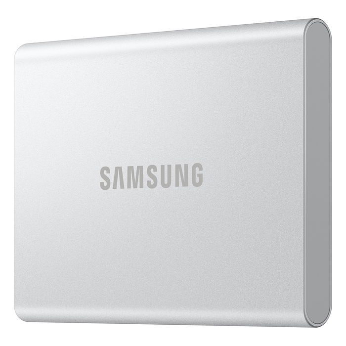 Samsung MU-PD2T0G/WW SSD Portable T7, 2 TB, USB-C 3.2 Gen 2 (1050 MB/s), Plata, Aluminio, Resistente a Caídas, Cifrado AES 256-bit Samsung MU-PD2T0G/WW SSD Portable T7, 2 TB, USB-C 3.2 Gen 2 (1050 MB/s), Plata, Aluminio, Resistente a Caídas, Cifrado AES 256-bit