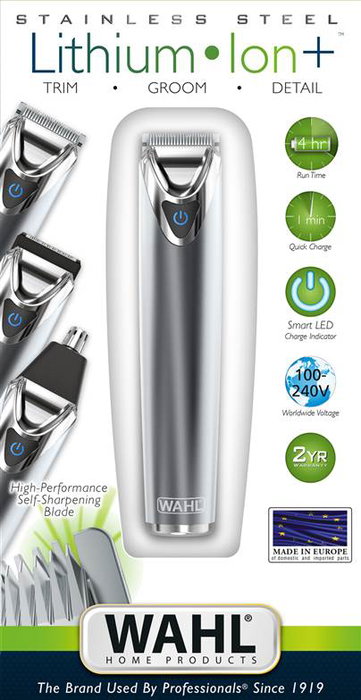 Wahl 9818-116 Afeitadora Corporal Inalámbrica de Acero Inoxidable con Batería de Litio