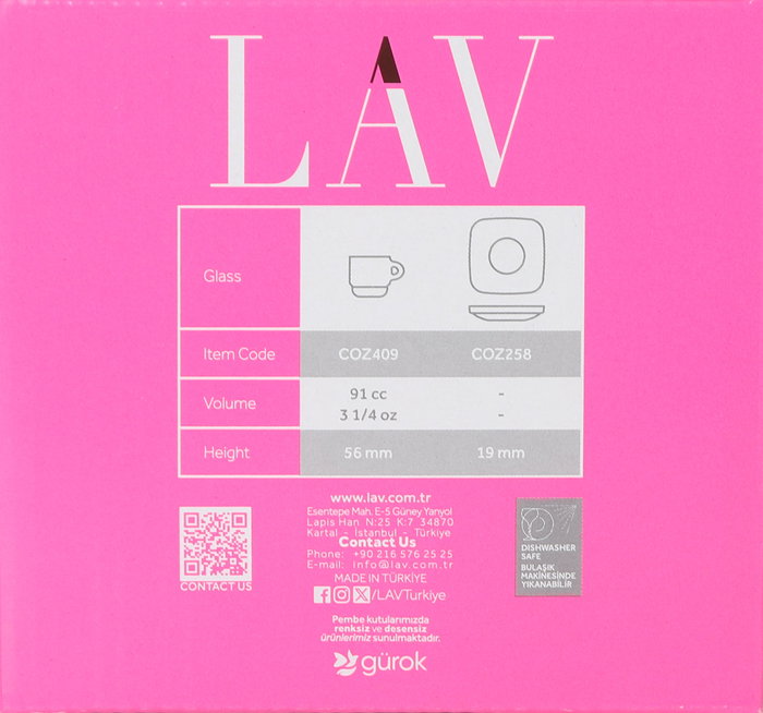 LAV Set de 6 Tazas Expres 91cc con Plato Colección Cozy (6 Cajas) sk u: B1JBTLH52P