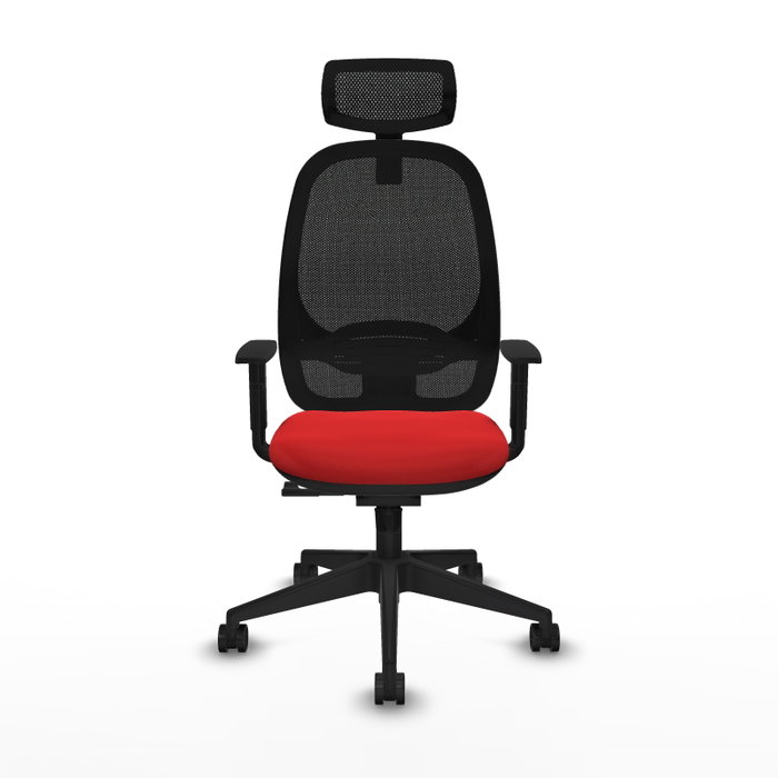 PIQUERAS Y CRESPO Silla de oficina Cilanco con mecanismo Sincro, Rojo y Negro