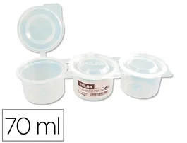 Milan Vaso para mezcla pinturas triple con tapa 70 ml