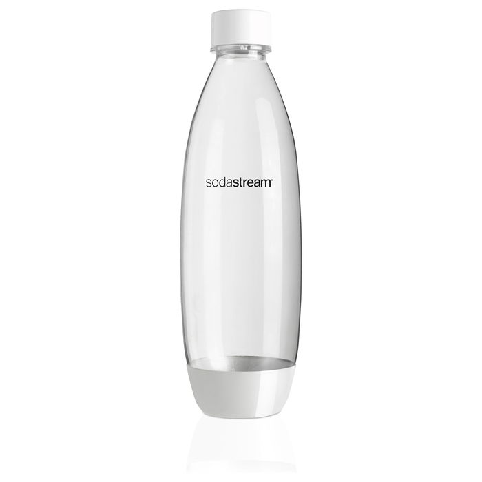 SodaStream 2260748 Botella PET para Bebida Carbonatada 1L Negro Blanco Pack 3 Unidades