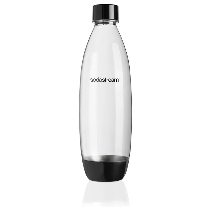 SodaStream 2260748 Botella PET para Bebida Carbonatada 1L Negro Blanco Pack 3 Unidades