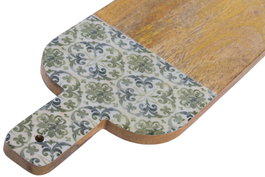 DKD Home Decor Tabla de Cortar de Mango Lacado Verde