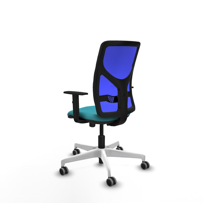 PIQUERAS Y CRESPO Silla de oficina Motilla con mecanismo Sincro/Traslack, Tela Turquesa y Malla Azul