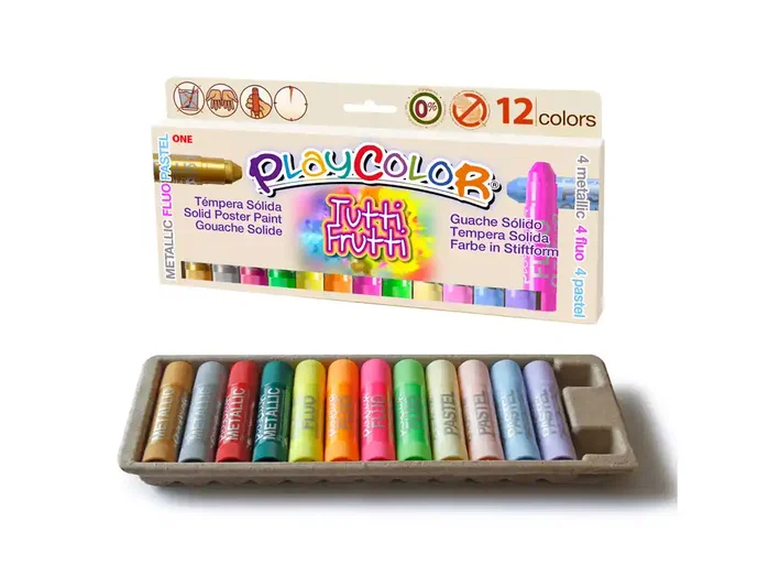PLAYCOLOR Témpera Sólida Tutti Frutti One Surtida Pack de 12 PLAYCOLOR Témpera Sólida Tutti Frutti One Surtida Pack de 12
