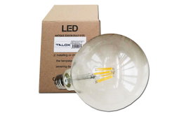 TALOX Bombilla LED Globo Filamento G125 E27 8W 3000K 1500lm