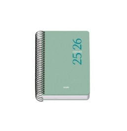 Dohe 52078 Agenda Escolar 2025-2026 Tamaño A6 Día Página Modelo Esencial Basic Verde Tapa Cartón
