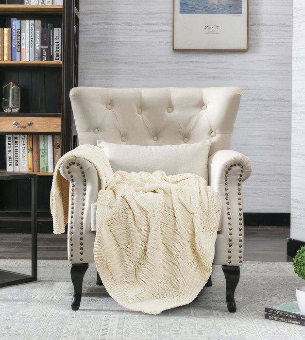 DKD Home Decor Manta Sofa Urban 2 Unidades Crudo 170 x 130 cm