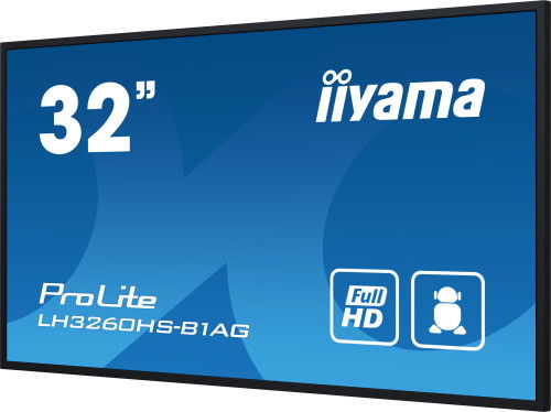 Iiyama LH3260HS-B1AG Pizarra Digital LED 31.5" Full HD 500 cd/m² Android 11 Negro 80 cm