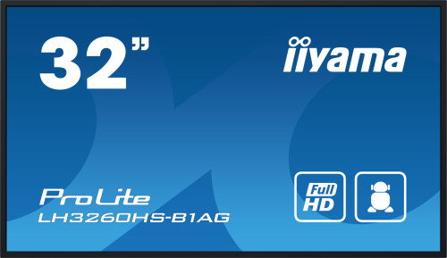 Iiyama LH3260HS-B1AG Pizarra Digital LED 31.5" Full HD 500 cd/m² Android 11 Negro 80 cm