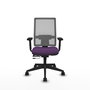 PIQUERAS Y CRESPO Silla de oficina Horna con mecanismo Sincro/Traslack, Tela Morado y Malla Gris