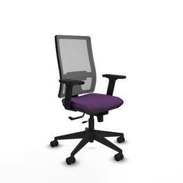 PIQUERAS Y CRESPO Silla de oficina Horna con mecanismo Sincro/Traslack, Tela Morado y Malla Gris