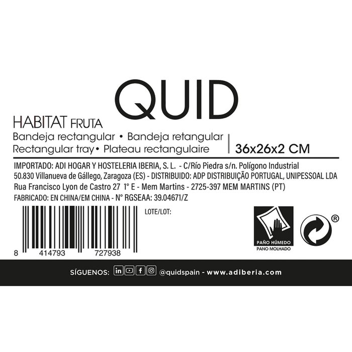 Bandeja Rectangular Polipropileno Habitat Quid 36x26x2 cm (12 Unidades) Bandeja Rectangular Polipropileno Habitat Quid 36x26x2 cm (12 Unidades)