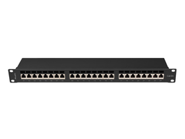 LANBERG Panel de Parcheo PPSA-1024-B 1U para Redes Cat6a F/UTP Negro Montaje en Bastidor