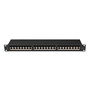 Lanberg PPSA-1024-B Patch Panel 24 Puertos Rack 1U, Categoría 6a (Cat6a) FTP para Montaje en Bastidor, Negro