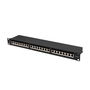 Lanberg PPSA-1024-B Patch Panel 24 Puertos Rack 1U, Categoría 6a (Cat6a) FTP para Montaje en Bastidor, Negro