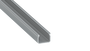 KIMERA Perfil de Aluminio KIMERA-HOM Anodizado Plata con Difusor Opal, Tapones y Clips Sujeción 2,02M