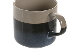 DKD Home Decor Mug Loving 25 Porcelana Esmaltada Azul Gris 9 x 8.6 x 12.6 cm (6 Unidades) 350ml