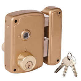 Ucem Cerradura de sobreponer 4056bhb065d, mano derecha, acabado oro