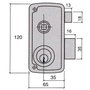 UCEM Cerradura de sobreponer 4056-B HB 60 (65) Derecha