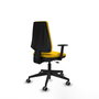 PIQUERAS Y CRESPO Silla de oficina Elche, Tela Amarillo, Base Negra