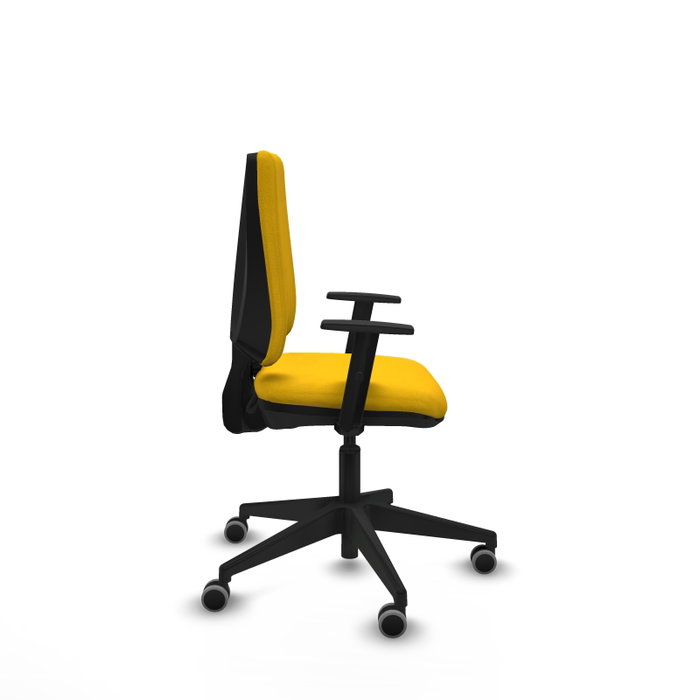 PIQUERAS Y CRESPO Silla de oficina Elche, Tela Amarillo, Base Negra PIQUERAS Y CRESPO Silla de oficina Elche, Tela Amarillo, Base Negra