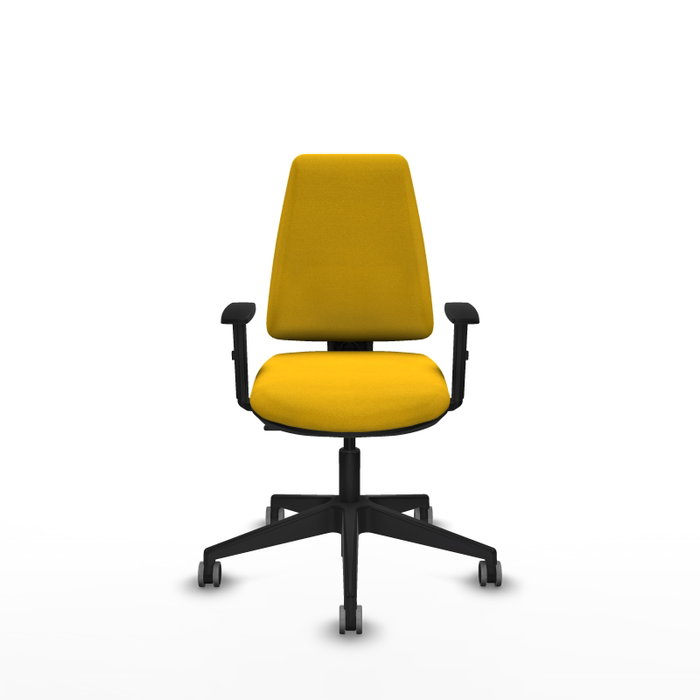PIQUERAS Y CRESPO Silla de oficina Elche, Tela Amarillo, Base Negra PIQUERAS Y CRESPO Silla de oficina Elche, Tela Amarillo, Base Negra