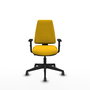 PIQUERAS Y CRESPO Silla de oficina Elche, Tela Amarillo, Base Negra