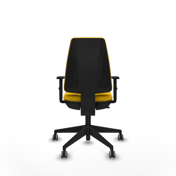 PIQUERAS Y CRESPO Silla de oficina Elche, Tela Amarillo, Base Negra PIQUERAS Y CRESPO Silla de oficina Elche, Tela Amarillo, Base Negra