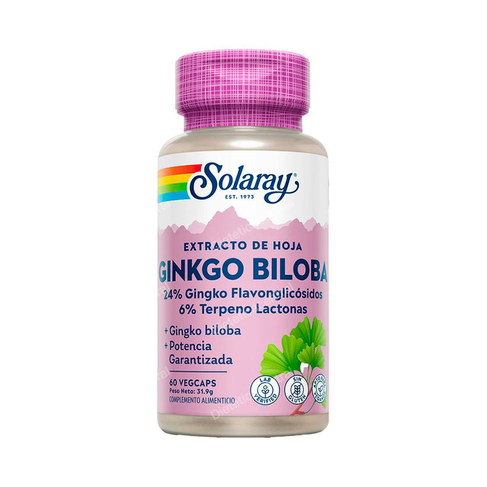 SOLARAY Ginkgo Biloba 60 mg 60 Cápsulas Vegetales SOLARAY Ginkgo Biloba 60 mg 60 Cápsulas Vegetales