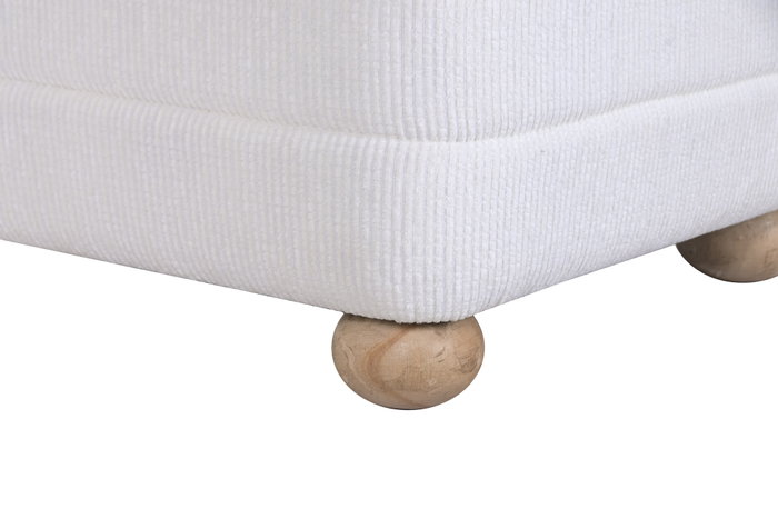DKD Home Decor Set de 2 Reposapiés con Almacenaje Interior, Crudo y Marrón