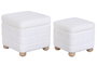 DKD Home Decor Set de 2 Reposapiés con Almacenaje Interior, Crudo y Marrón