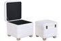 DKD Home Decor Set de 2 Reposapiés con Almacenaje Interior, Crudo y Marrón